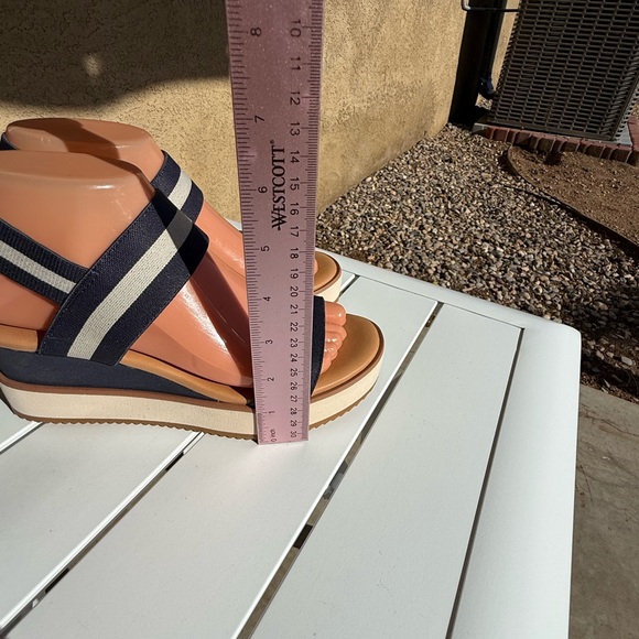 Corso Como Navy and White Striped Women's wedge Sandals size 6M - Picture 7 of 14